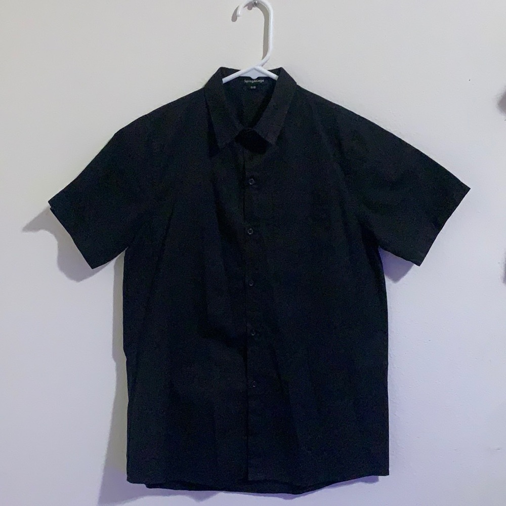 Full Black Button Up T-Shirt